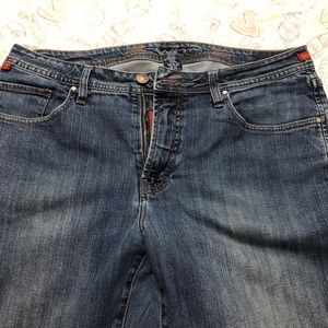 Men’s straight leg well worn jeans 36x34/blue